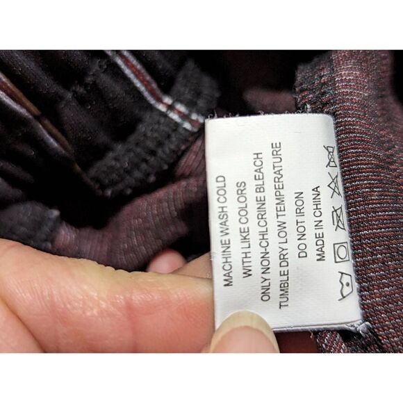 Homme + Femme Los Angeles Women's Pinstripe Polyester Knit Pants Black Size Smal - Picture 5 of 8